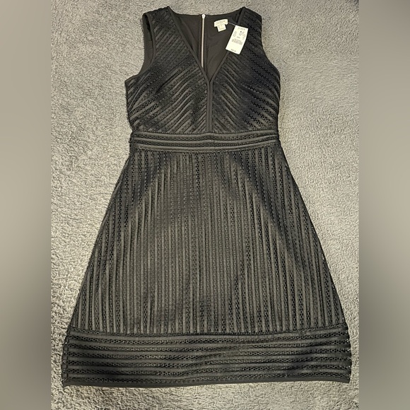 J. Crew Dresses & Skirts - J. Crew NWT women's sleeveless black striped eyelet fit and flare dress size 2